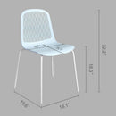 Armless Modern Chairs With Metal Legs Set Of 4 For Dining