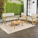 Barclay Four Piece Acacia Wood Outdoor Patio Set Teak Brown