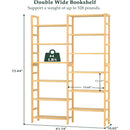 6 Ft Tall Bamboo Bookshelf For Home Office Living Room
