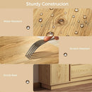 63 Inch Natural Solid Wood Sideboard With Drawers Storage