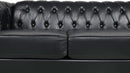 Sectional PU Leather Modular Sofa Couches, Black Tufted Cushions