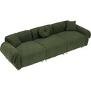 green teddy velvet fabric, with 3 pillows, three-person sofa can be placed in the living room and other scenes