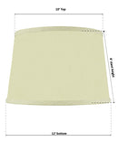 12"W x 8"H Hardback Shallow Drum Lamp Shade Eggshell Fabric