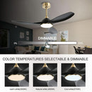 52 Inch Quiet Dc Motor Ceiling Fan With Lights Remote