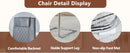 Table and chair set.63'x31.5x30' Luxurious Snow Mountain Patterned Sintered Stone Table with Silver Metal Butterfly Legs.Paried With 4 Dark Gray High-quality PU Chairs With Arched Metal Legs.