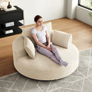 55''L Corduroy Chenille Foam Single Swivel Chair, Fluffy Modern Sleeper, 360 Degree Swivel Chair for Living Room, Bedroom, Lounge and Projection Room