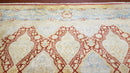 9x12 Peshawar Rug Pakistani Oriental Carpet Sky Blue and Red Wool Vintage Master Bedroom Rug Hand-Knotted Living Room Rug Dining Room Rug
