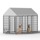 Large Dog Kennel Outdoor Pet Pens Dogs Run Enclosure Animal Hutch Metal Coop Fence with Roof Cover. 7.94'L x 4.13'W x 5.95'H.