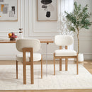 Wooden Dining Chairs Set of 2, Modern Fabric Upholstered Dining Room Chair Kitchen Chairs, Farmhouse Dinner Chair for Kitchen Dining Room