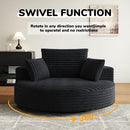 55''L Corduroy Chenille Foam Single Swivel Chair, Fluffy Modern Sleeper, 360 Degree Swivel Chair for Living Room, Bedroom, Lounge and Projection Room