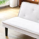 Versatile Corduroy Sofa Bed with Solid Wood Frame in Black, Beige, Pink - 66-inch