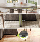 Round 47 Inch Dining Table For 4 To 6 With Grey Pedestal