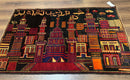 Balouch Rug 3x5, City Pictorial, Afghan Rug