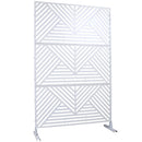 Outdoor & Indoor Privacy Screen Metal Privacy Screen 76' H×48' W, Freestanding Decorative Privacy Screen for Deck Balcony Patio, Privacy Fence Panels White