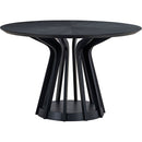 (1 Table+4 Chairs)Modern Dining Table Set of 5 pcs,Wooden Dining Table and Upholstered Chairs for Living Room,Round Kitchen Set with Sturdy Legs for Restaurant,Black