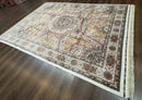 Turkish Silk Rug 8x10, Dome Design, Hereke Carpet, Bamboo Silk, New