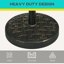 18" Patio Umbrella Base, 40 lbs. Concrete Heavy Duty Umbrella Stand with Metal Umbrella Holder for 1.5" or 2" Umbrella Poles, Round Market Umbrella Stand for Outdoor, Lawn, Poolside, Bronze