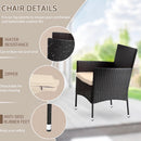 Outdoor Rattan 4 Piece Patio Furniture Conversation Set