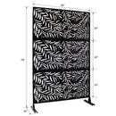 Outdoor & Indoor Privacy Screen Metal Privacy Screen 76' H×48' W, Freestanding Decorative Privacy Screen for Deck Balcony Patio, Privacy Fence Panels for Outside Lawn Garden PS119 BLACK