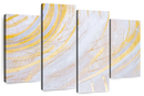 White And Gold Abstract Wall Art