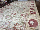Large Egyptian Oushak Rug 12x21, Wool Handmade Vintage Carpet, Allover Pattern, Oversized 12 x 21 ft Traditional Rug