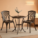 Bistro Set 3 Piece Rustproof Cast Aluminum Furniture Bronze