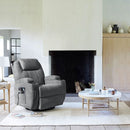 Gray Massaging Recliner With Cupholders Extendable Footrest