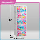Kids Dresser Five Drawer Storage Chest With Fabric Drawers