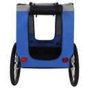 Large Folding Bike Trailer for Dogs – 120LB Capacity All-Terrain Pet Carrier, Durable Steel Frame for Cycling, Jogging, Camping & Outdoor Adventures, Gray- Blue