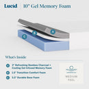 Full Size Memory Foam Mattress Bamboo Charcoal Gel Infusion