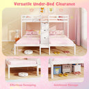White Solid Wood Triple Bunk Bed With Storage Stair