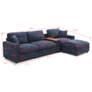 120.3'Sectional Sofa ,L-Shaped Oversized Couch ,Comfy Cloud Couch Set with Drop Down Table,360-degree Swivel tray ,Cup Holders,USB Charger,Storage Ottoman and Armrest,Wide Seat Sofa for Living room