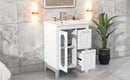 24' Bathroom Vanity with Sink, Bathroom Vanity Cabinet with Two Drawers and Door, Adjustable Shelf, Solid Wood and MDF, White (Old Sku:WF309411AAK)
