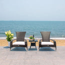 Outdoor Edna Black White Cushion 3 Piece Patio Lounge Set
