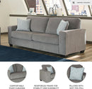 Queen Sofa Sleeper Light Gray Chenille Upholstered