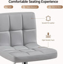 Bar Stools 2 Pack Adjustable Gray PU Leather Counter Height