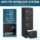 Four Drawer Filing Cabinet With Lock For Home Office