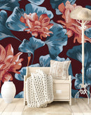 Voguish Dark Floral Wallpaper Tasteful