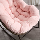Outdoor Rattan Rocking Chair,Padded Cushion Rocker Recliner Chair Outdoor for Front Porch, Living Room, Patio, Garden, 
Pink
