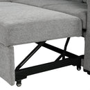Modern U-shaped Sectional Sofa Convertible Pull-out Sofa Bed with USB Ports and Cup Holders, Gray Chenille, 108.7'