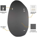 Asymmetrical Frameless Wall Mirror For Living Room 19.5 x 33.5 Inches