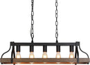 Rustic 5 Light Linear Chandelier Kitchen Island Black