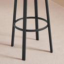 Swivel bar stool set of 2 with backrest, industrial style, metal frame, 29.5" high for dining room. Rustic Brown, 13.4"w x 40.5"h.