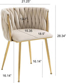 Velvet Dining Chairs With Gold Metal Legs Tufted Modern Wingback Set Of 4