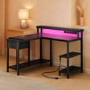 47 Inch L Shaped Gaming Computer Desk Power Outlets Plus