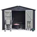 Metal garden sheds 8ftx10ft outdoor storage sheds Dark-grey