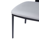 Modern PU Leather Upholstered Dining Chairs, Gray, Metal Legs, Set of 2