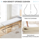 White shoe changing stool, silver metal legs, sofa stool dining chair, suitable for bedroom, fitting room, storage room, dining room, living room. 005