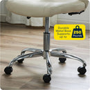 Armless Desk Chair With Mesh Back And Wheels Cream White