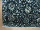 5' 6" X 8' Vintage Handmade Pakistani Floral Oriental Wool Rug Black Dark Grey